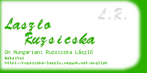laszlo ruzsicska business card